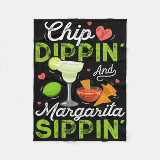 Chip Dippin' och Margarita Sippin' Funny Cinco de Fleecefilt