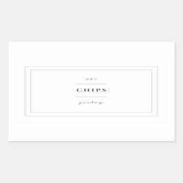 Chip Food Label Stickers Rektangulärt Klistermärke