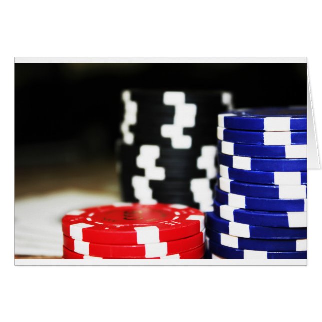 Chip Gambling Casino Win Game Tur Risk Bet Hälsningskort (Framsidan Horizontal)
