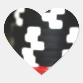 Chip Gambling Casino Win Game Tur Risk Bet Hjärtformat Klistermärke