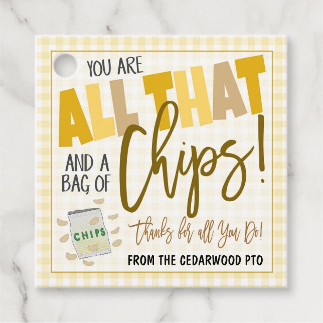 Chip Gift Märkre Gåvor Etiketter (Framsida)