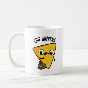 Chip Happens Funny Poop Pun Kaffemugg