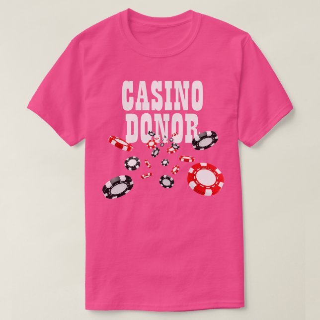 Chip i spelspelaren Spelare i Casino Donor Gamblin T Shirt (Design framsida)