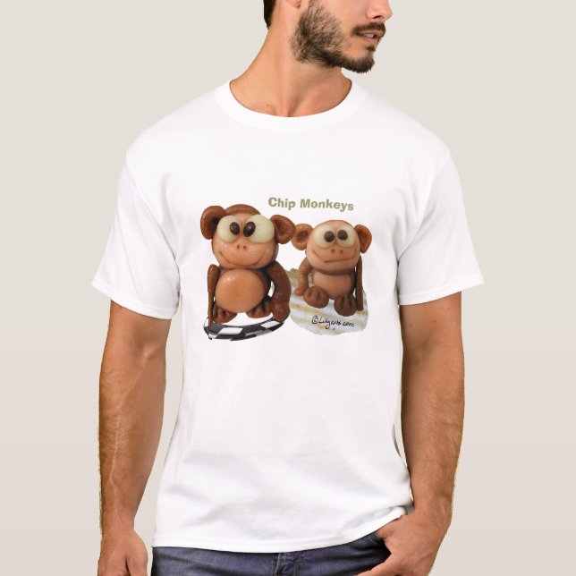 Chip Monkey Kids Funny T Shirt (Framsida)