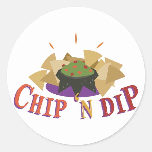 Chip N Dip Runt Klistermärke (Framsida)