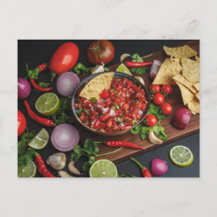 Chip och Homemade Salsa Vykort