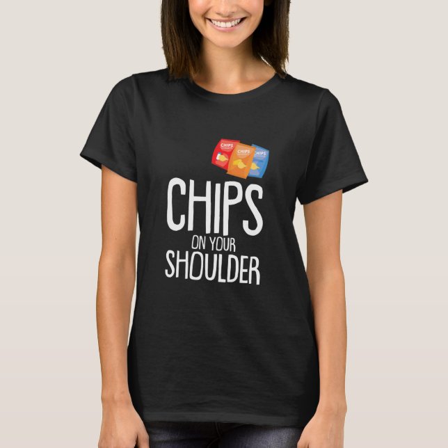 Chip On Your Shoulder Lazy DIY Halloween Costume T Shirt (Framsida)