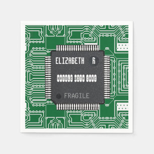 Chip på tryckt kretskort med ditt namn pappersservett