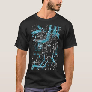 Chip-tryckt Circuit Coola Computer Techy Nerd Engi T Shirt