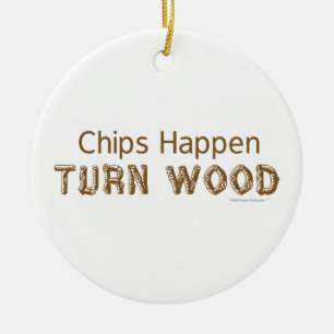 Chiper händer den Wood roliga Woodturning för Julgransprydnad Keramik