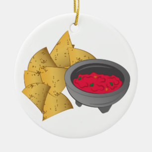 Chiper & salsa julgransprydnad keramik
