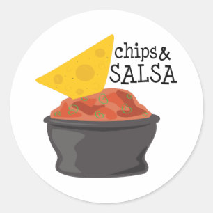 Chiper & salsa runt klistermärke
