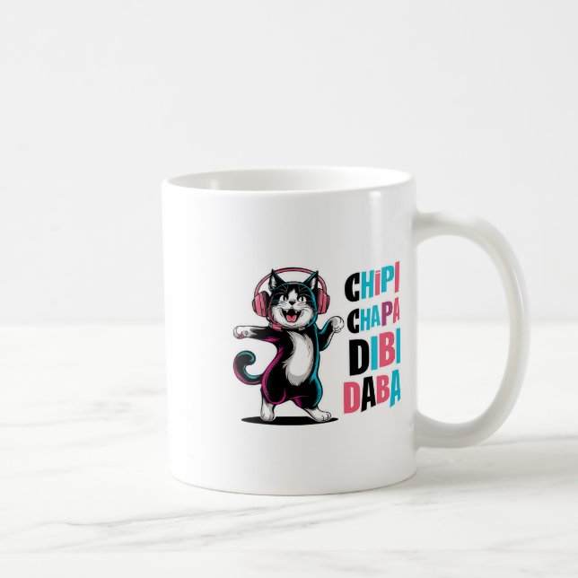 Chipi Chapa Dibi Daba Cat Dancing Tecknad Kaffemugg (Höger)