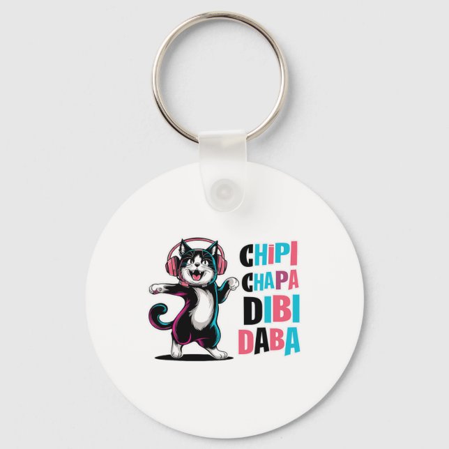 Chipi Chapa Dibi Daba Cat Dancing Tecknad Nyckelring (Framsida)