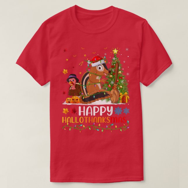 Chipmunk Animal Lover Funny Lycklig Chipmunk Hello T Shirt (Design framsida)