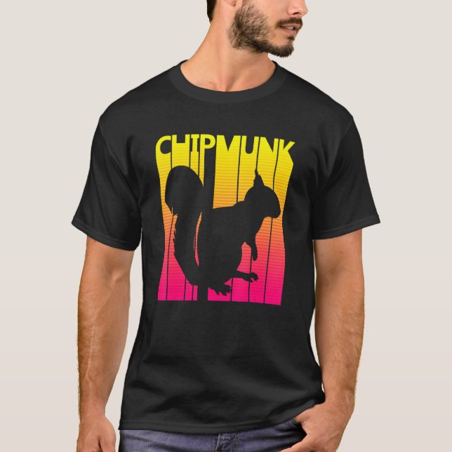 Chipmunk Animal Retro Costume T Shirt (Framsida)