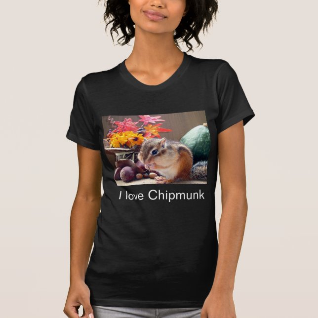 Chipmunk , Autumn (1) photo Tee (Framsida)