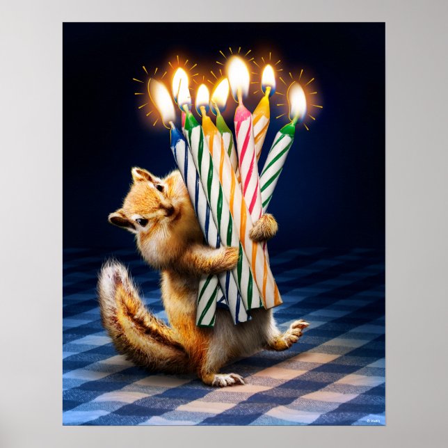 Chipmunk Birthday Candles Poster (Framsidan)