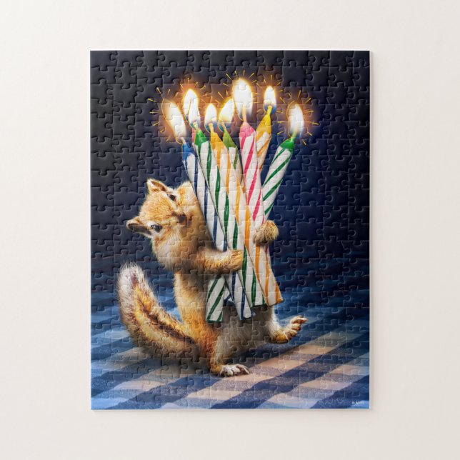 Chipmunk Birthday Candles Pussel (Vertikal)