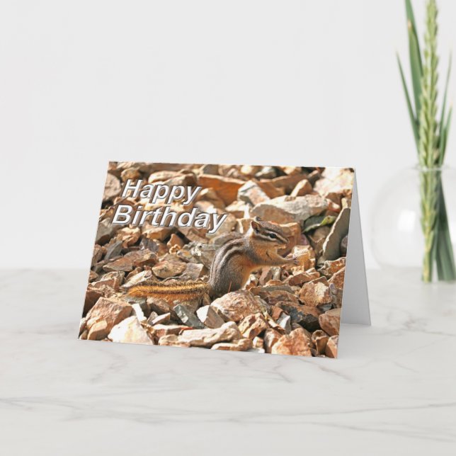 Chipmunk Birthday Card Kort (Framsida)