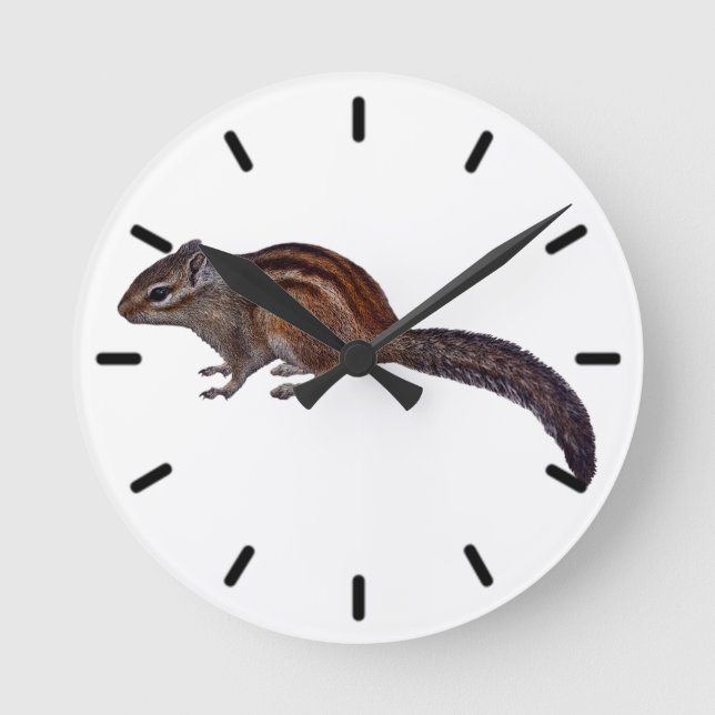 Chipmunk Clock (Välj färg) Rund Klocka (Framsida)