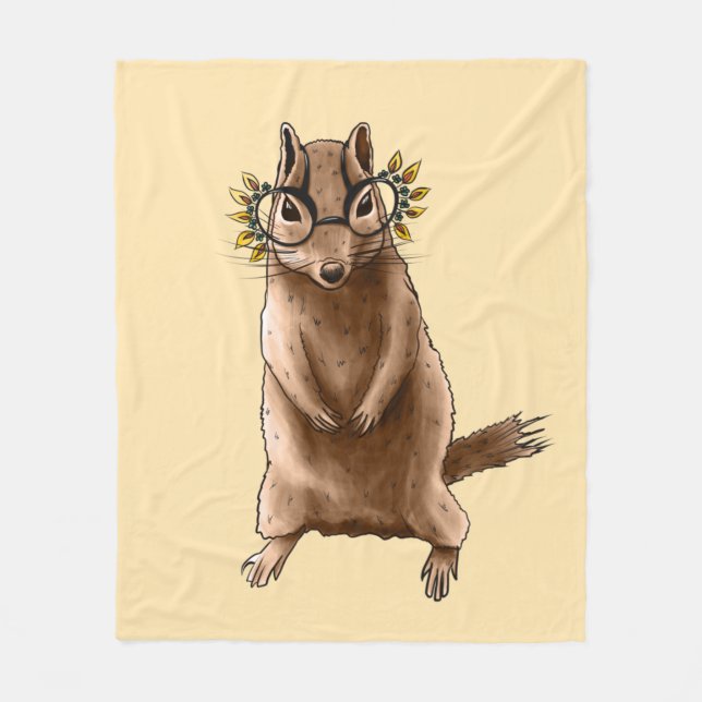 Chipmunk Cute Rodent Animal Hippie Fleecefilt (Framsidan)