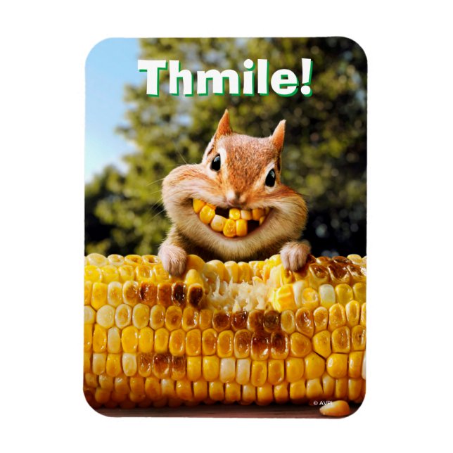 Chipmunk Eating Maj Magnet (Vertikal)