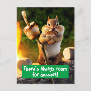 Chipmunk Eating Marshmallow Inbjudan Vykort