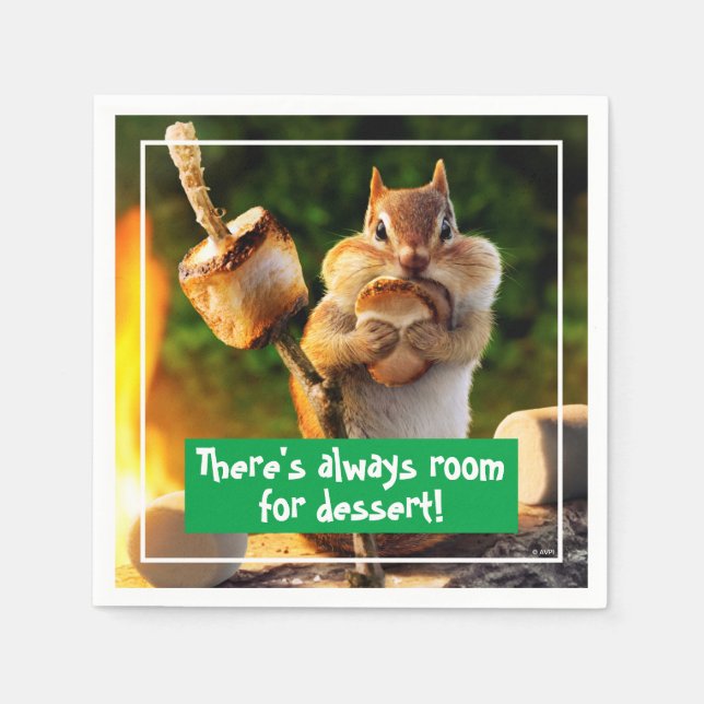 Chipmunk Eating Marshmallow Pappersservett (Framsidan)