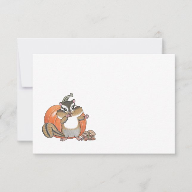 Chipmunk-ekorre valfritt Tillfälle-kort med flata  Tack Kort (Framsida)