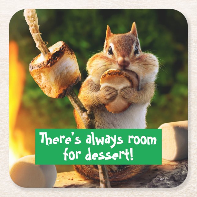 Chipmunk Ewarzmarmallow Underlägg Papper Kvadrat (Framsidan)