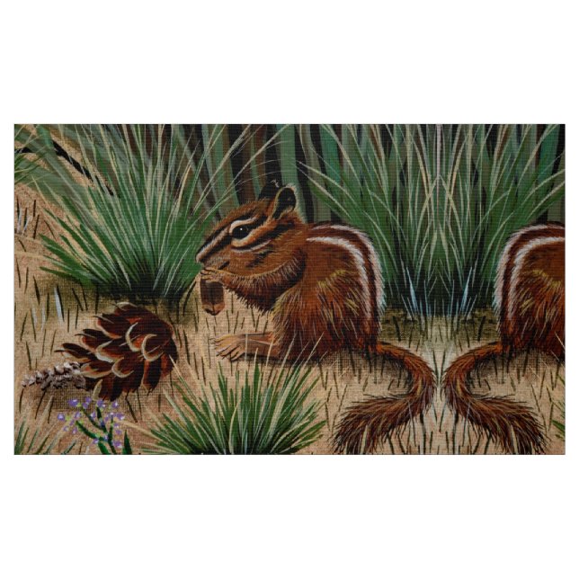 Chipmunk Gräs Cone Fabric Tyg (Fat Quarter)