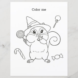 Chipmunk Halloween-färgsidor och Maze Lakan