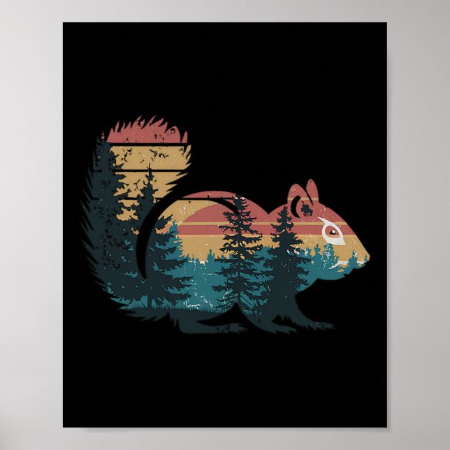 Chipmunk Hunting Hiking Outdoor Camping Forest Man Poster (Framsidan)
