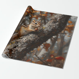 Chipmunk i en Träd Decoupage Presentpapper
