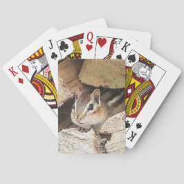 Chipmunk i en träpil spel kort