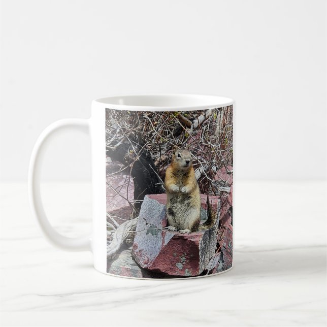 Chipmunk i Glacier nationalpark Kaffemugg (Vänster)