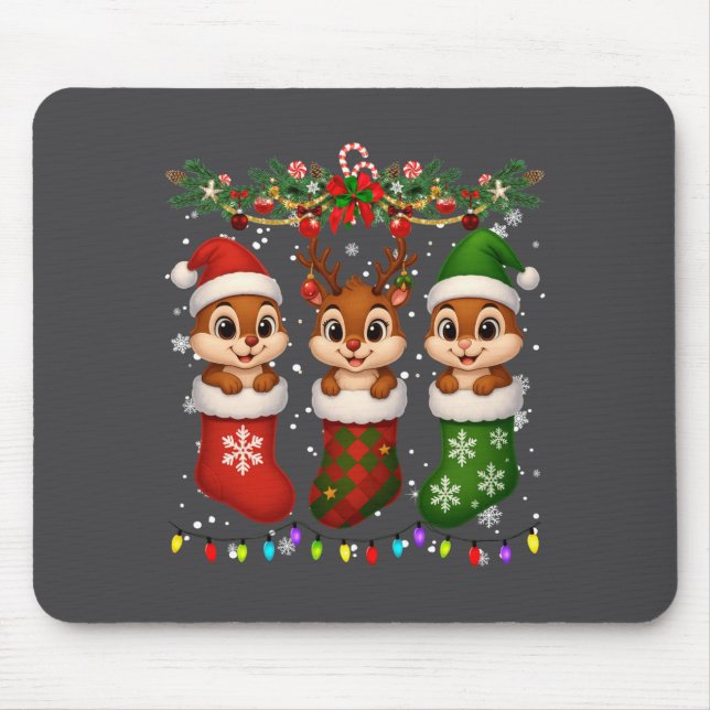 Chipmunk In Christmas Socks Lights Chipmunk Xmas L Musmatta (Framsidan)