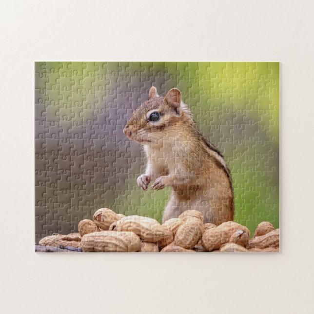 Chipmunk med jordnötter pussel (Horisontell)