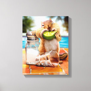 Chipmunk med kalk canvastryck
