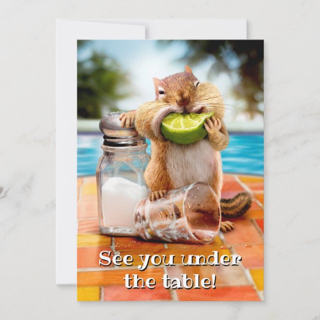 Chipmunk med kalk inbjudningar (Framsida)