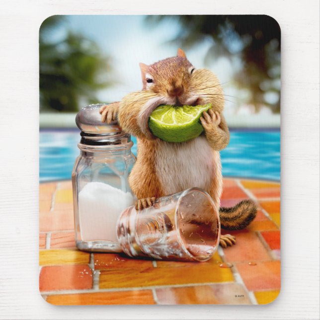 Chipmunk med kalk musmatta (Framsidan)