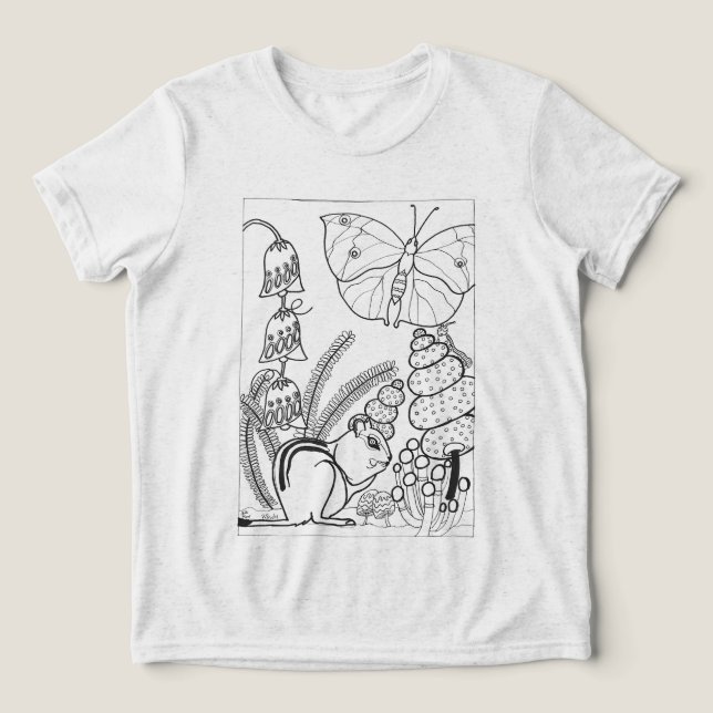 Chipmunk med mjölig färg t shirt (Design Framsida)