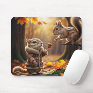 Chipmunk möter på hösten i Skogen Musmatta