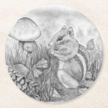 Chipmunk Nibbling Underlägg Papper Rund<br><div class="desc">Chipmunk-pauser för ett mellanmål av ett svamprum</div>
