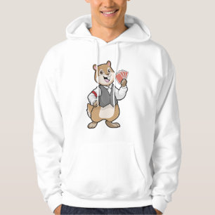 Chipmunk på Poker med Poker-kort Hoodie