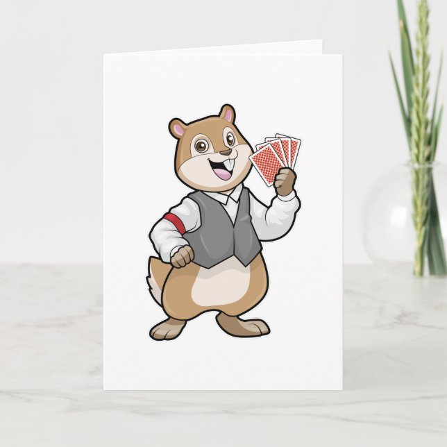 Chipmunk på Poker med Poker-kort Kort (Framsida)