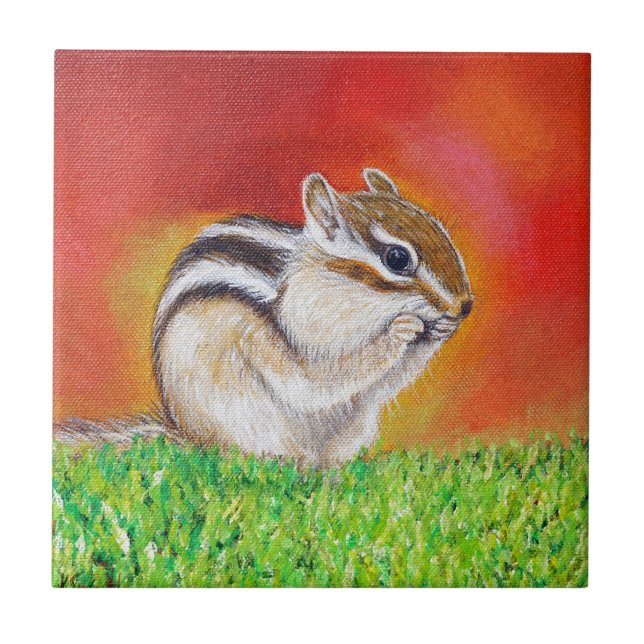 Chipmunk Painting Kakelplatta (Framsidan)