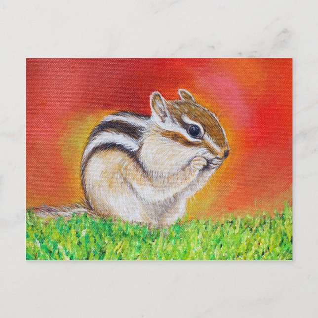 Chipmunk Painting Vykort (Framsida)