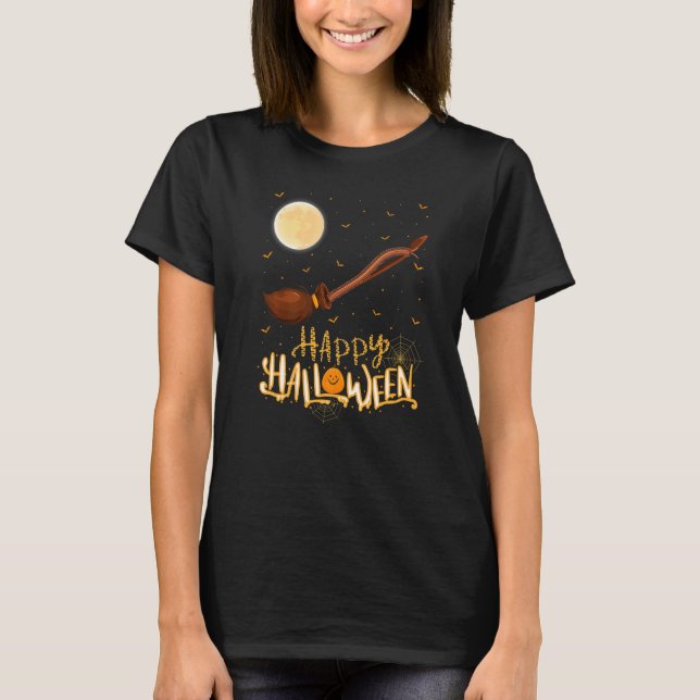 Chipmunk Ride Witch Pistol Chipmunk Halloween T Shirt (Framsida)